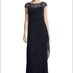 Navy blue evening dress